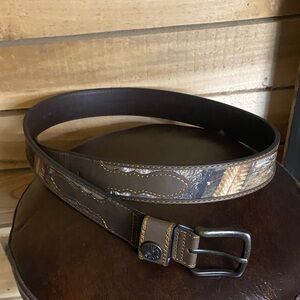 Realtree Brown camouflage bonded Leather Men's Belt size XL 42-44